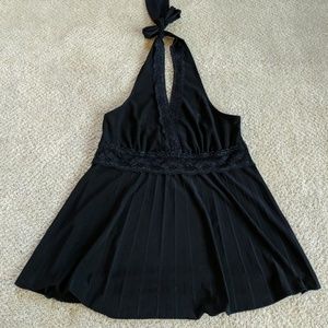 Black lace trim halter